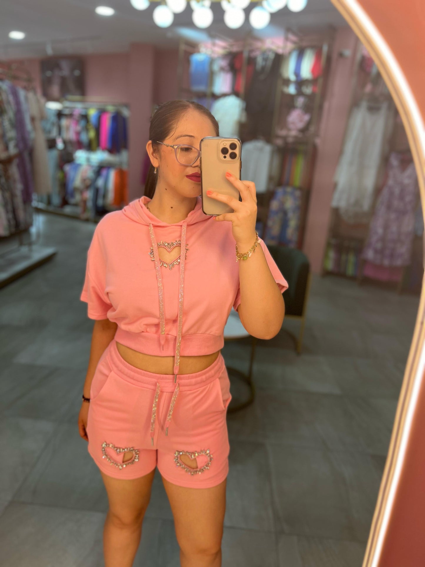 Conjunto de Shorts y Blusa Corazones