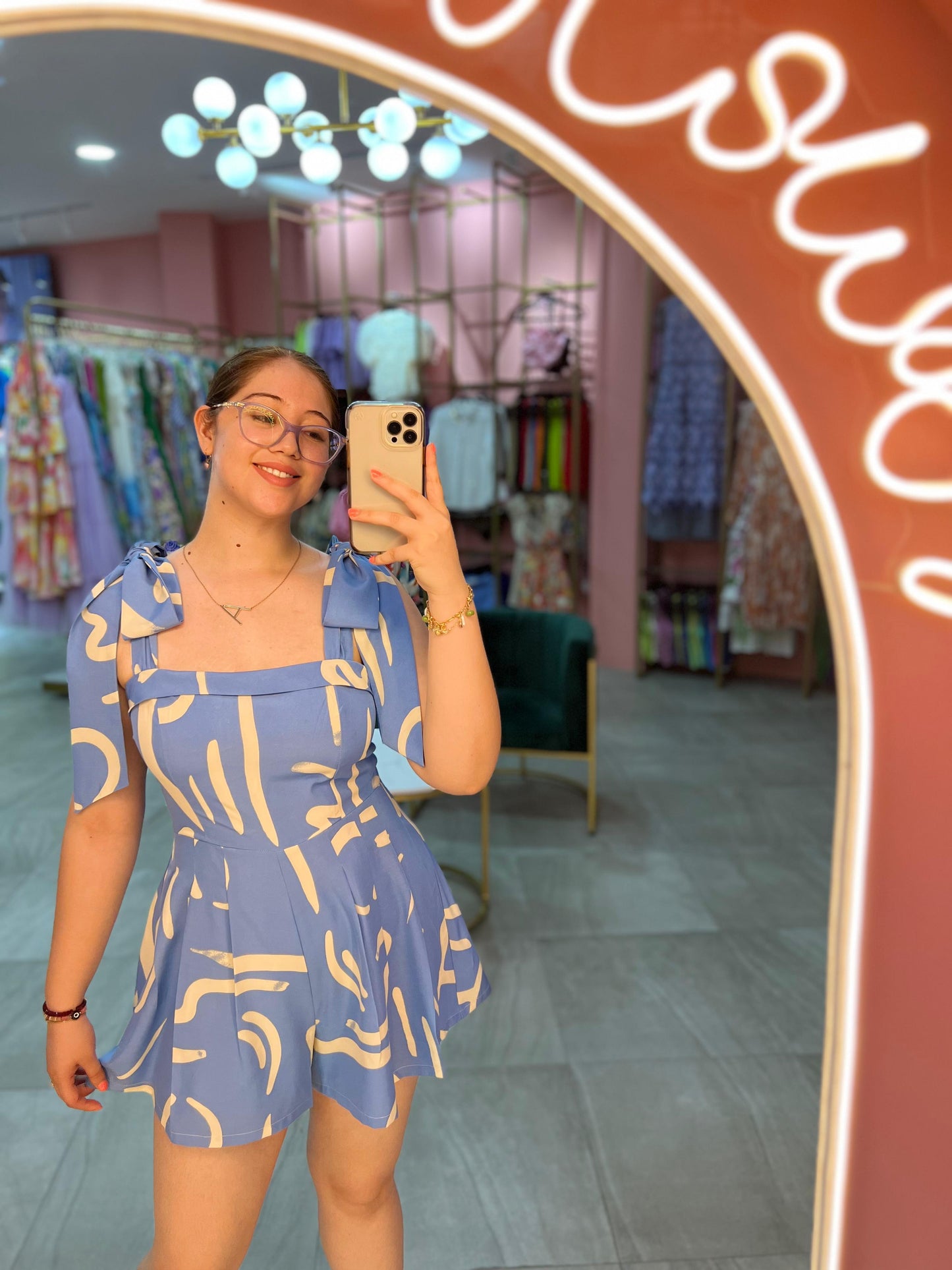 Jumpsuit Blue con Lineas Ivory