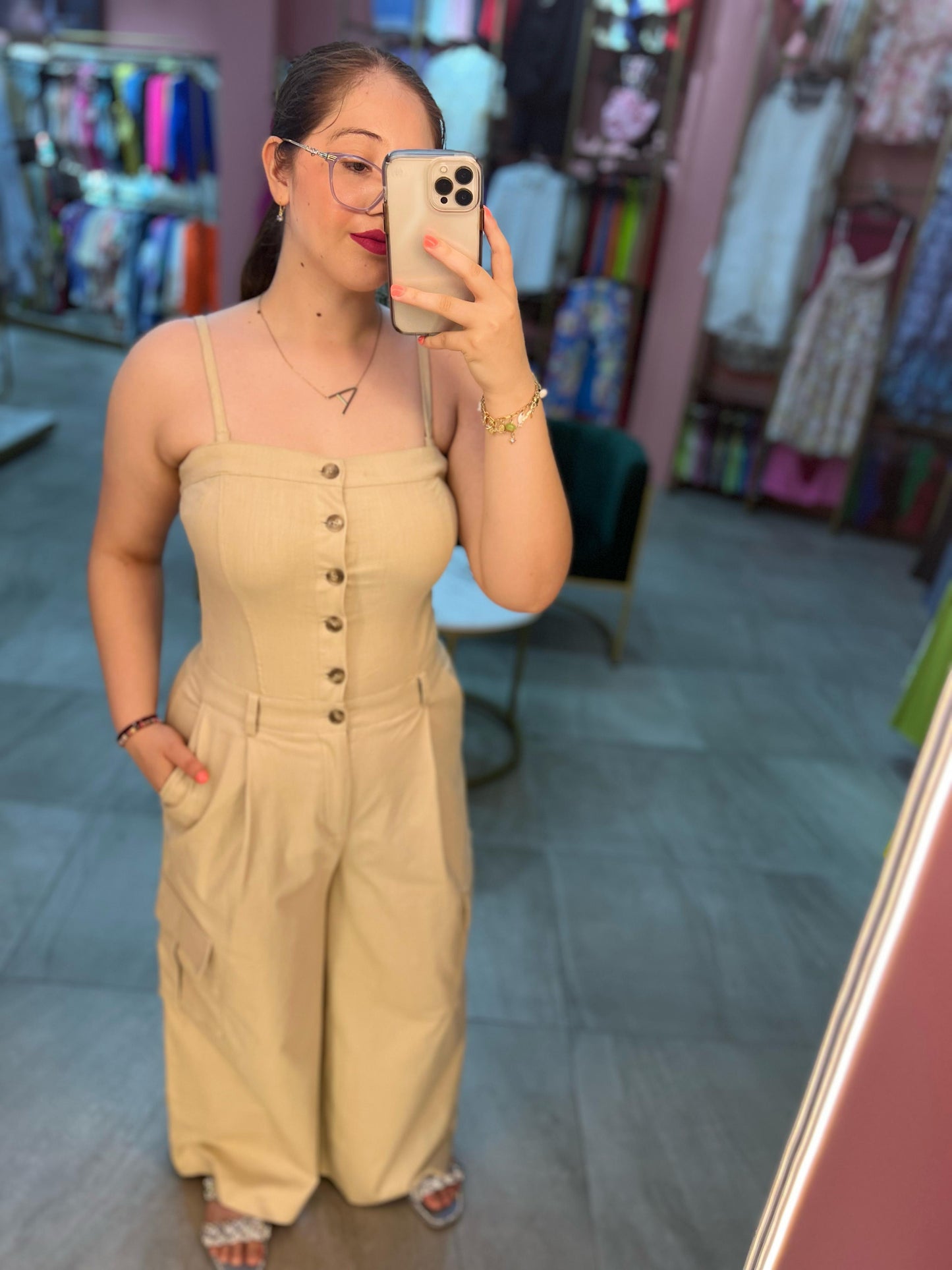 Jumpsuit Cargo Beige