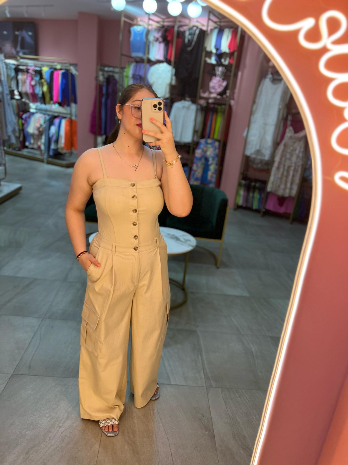 Jumpsuit Cargo Beige